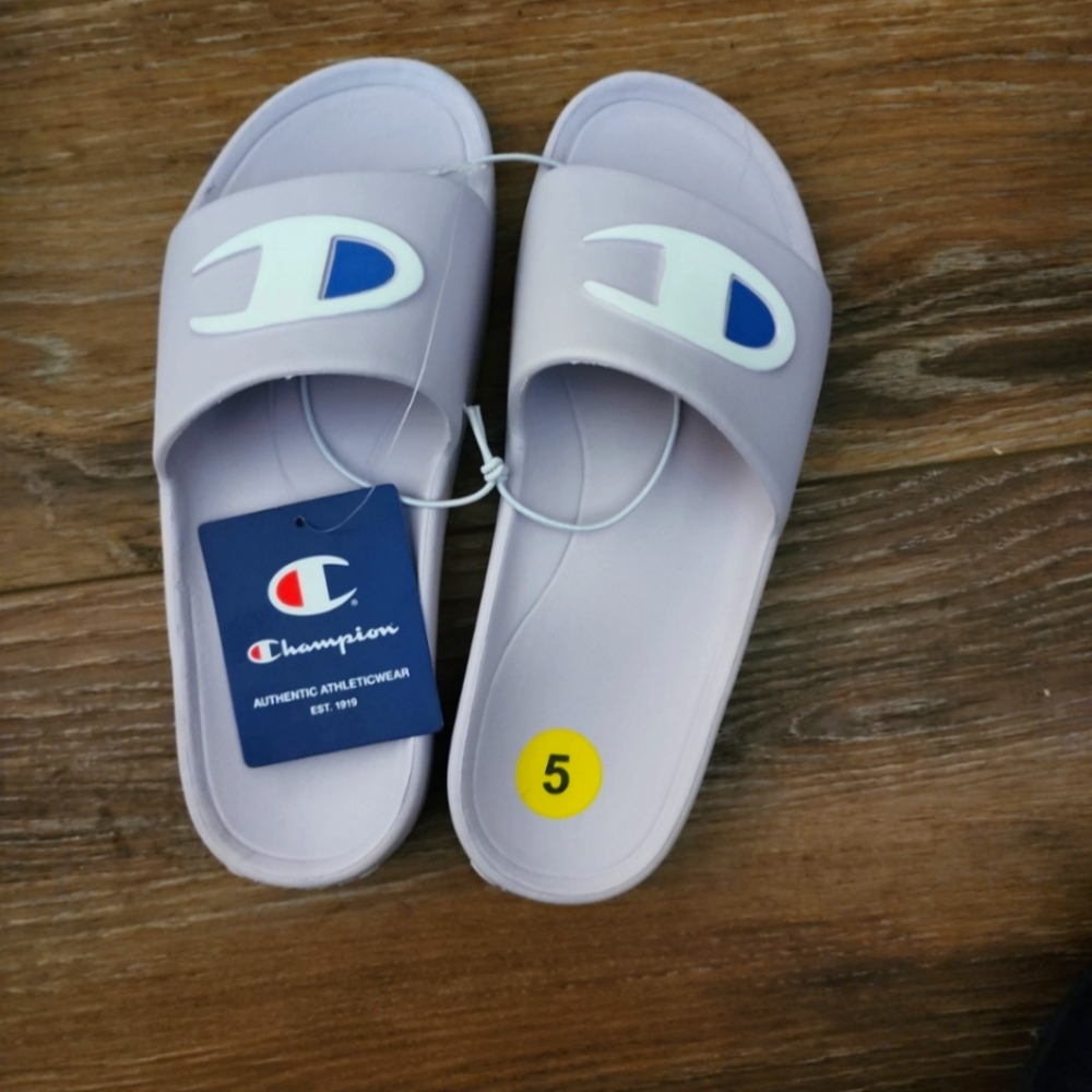 Champion Lilac Split Super Script Slides Women's Size 5 NWT